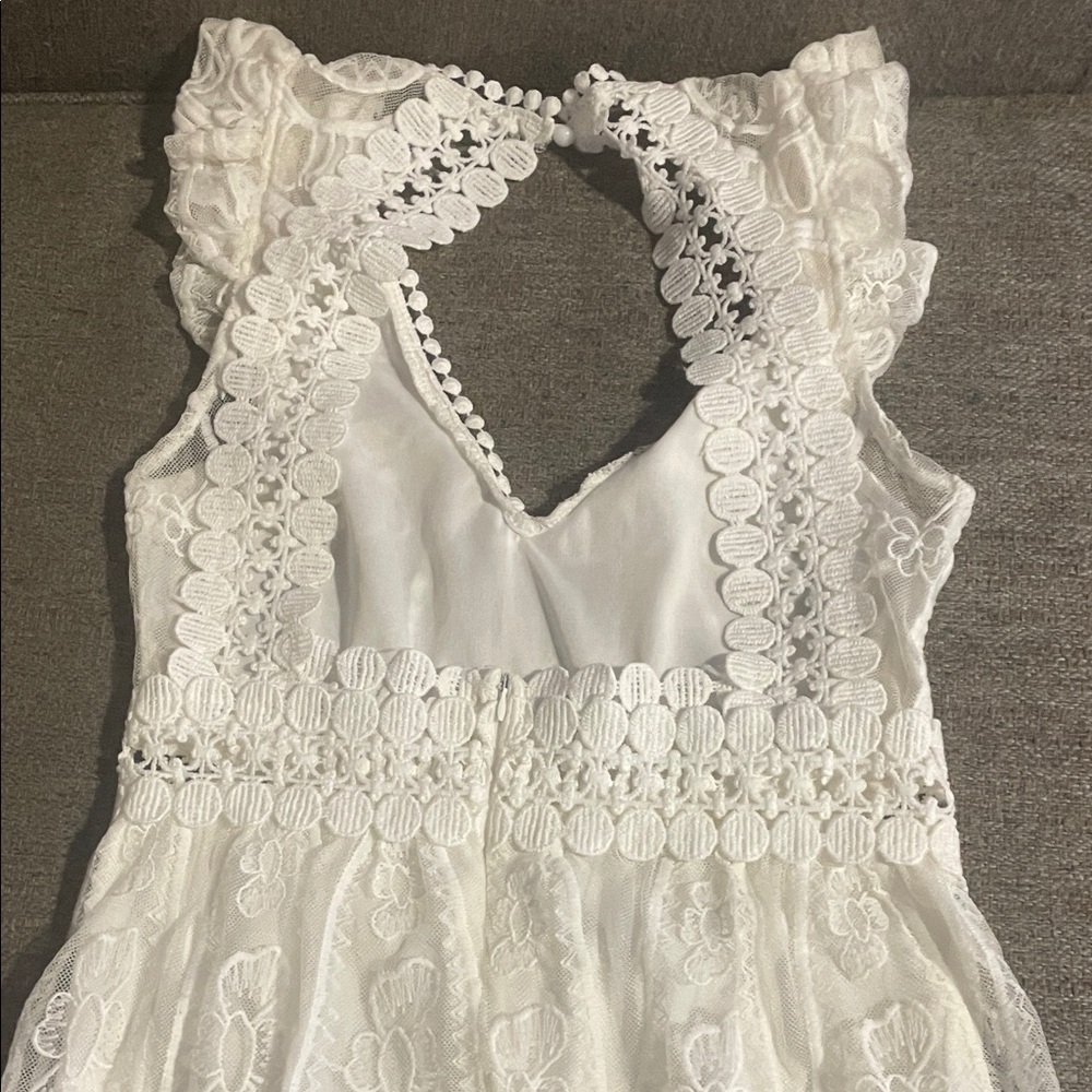 Cupshe White Crochet Lace Maxi Dress - Picture 6 of 7